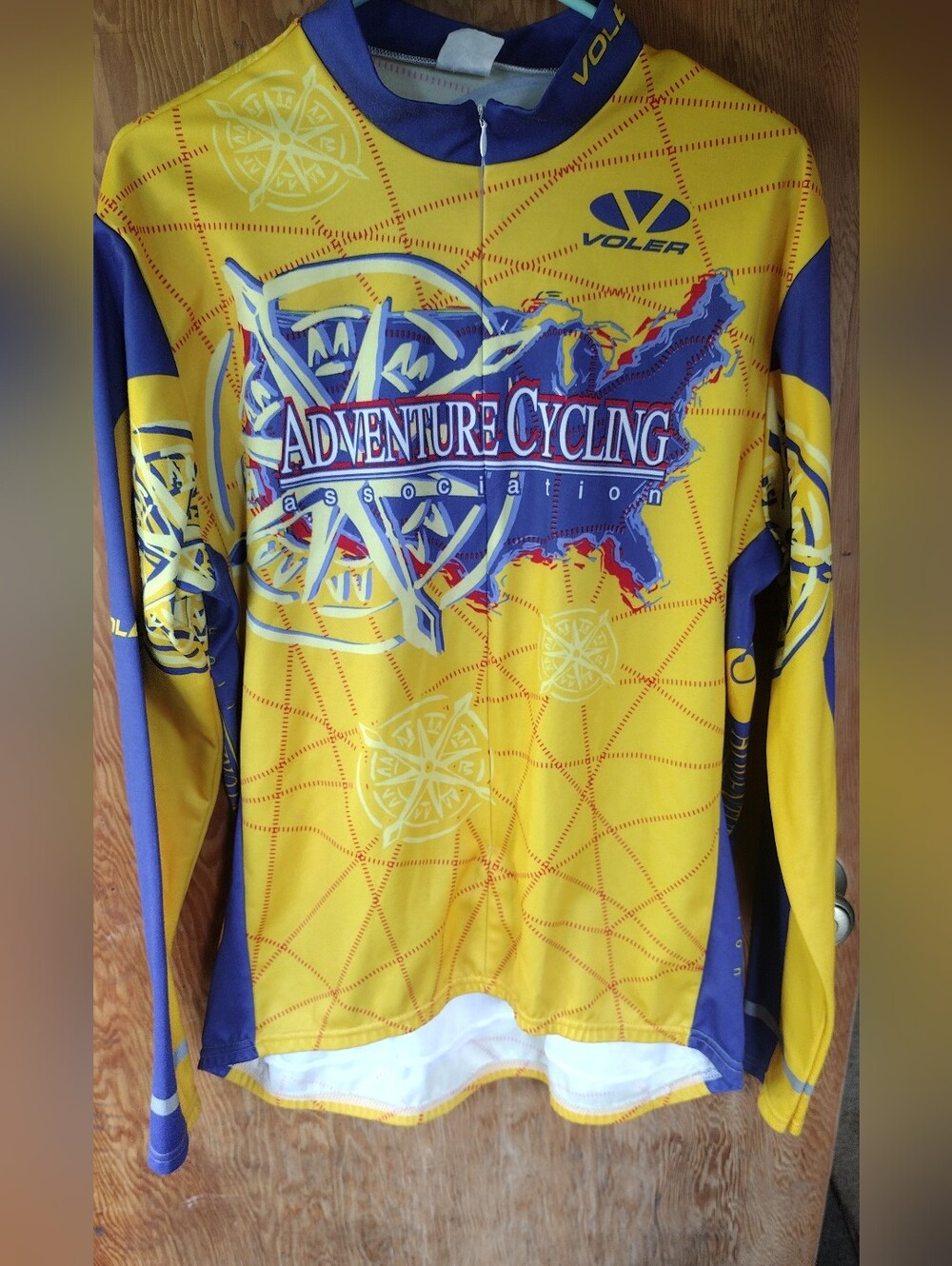 Adventure Cycling Association Yellow & Blue Long Sleeve Jersey by Voler